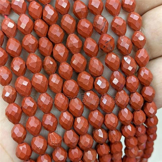 Natural Red Jasper Beads Faceted Rice