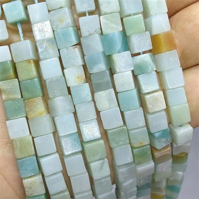 Natural Chinese Amazonite Cube Beads