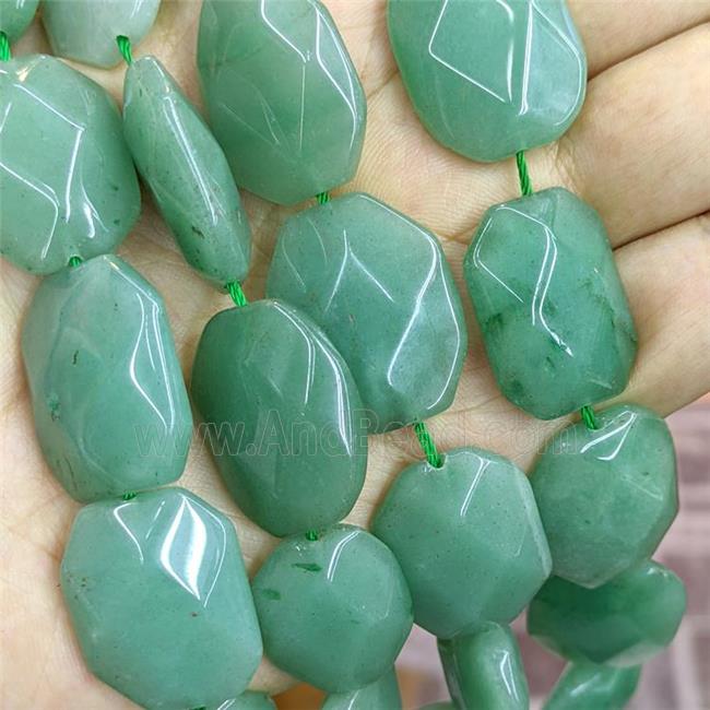 Natural Green Aventurine Slice Beads Faceted