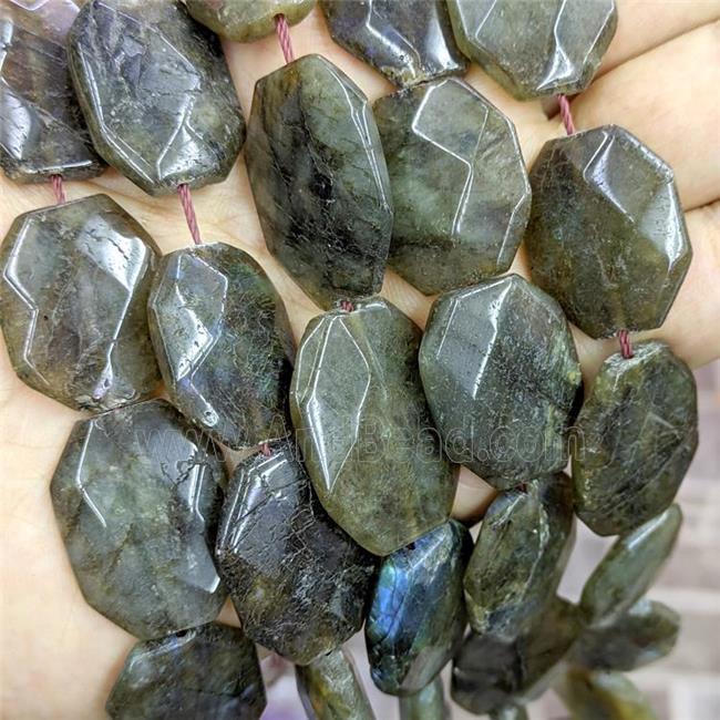 Natural Labradorite Slice Beads Faceted