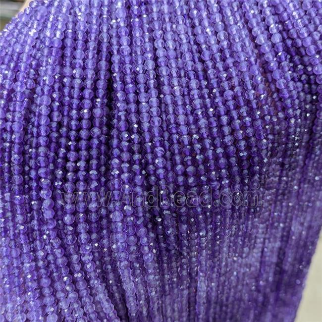 Natural Amethyst Beads Tiny Purple Faceted Round