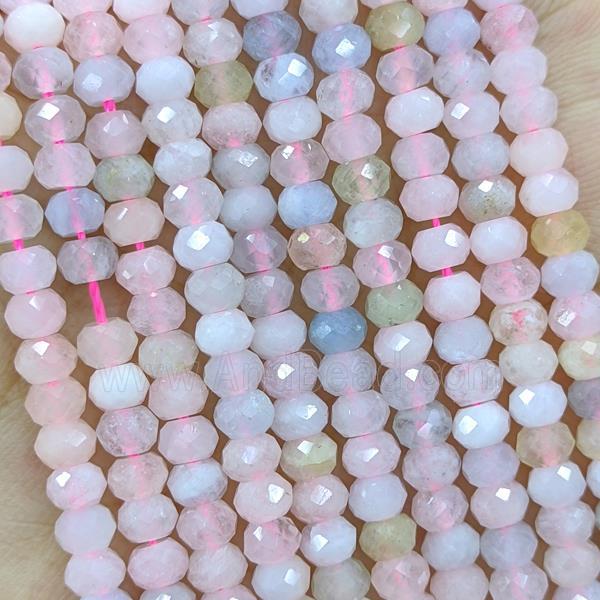 Natural Morganite Beads Multicolor Faceted Rondelle
