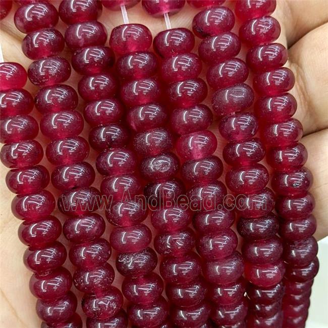Red Jade Beads Smooth Rondelle Dye