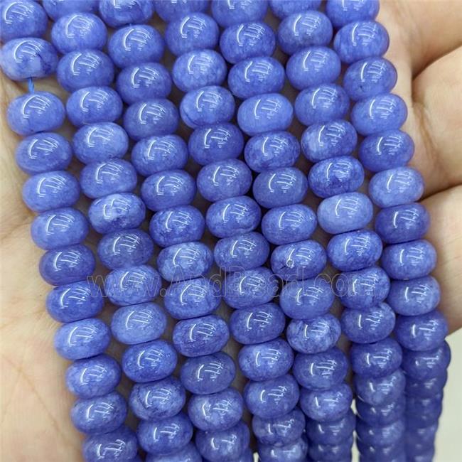 Jade Beads Blue Dye Smooth Rondelle