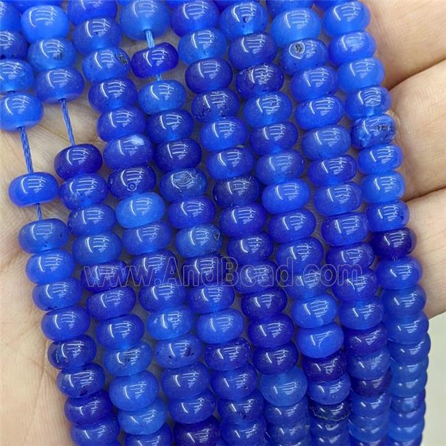 Blue Jade Rondelle Beads Smooth Dye