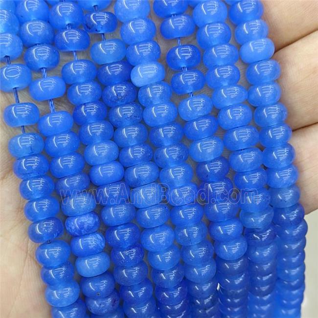 Blue Jade Rondelle Beads Smooth Dye