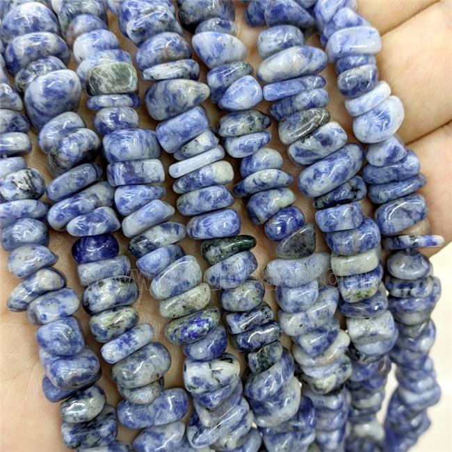 Natural Blue Dalmatian Jasper Beads Chips Freeform