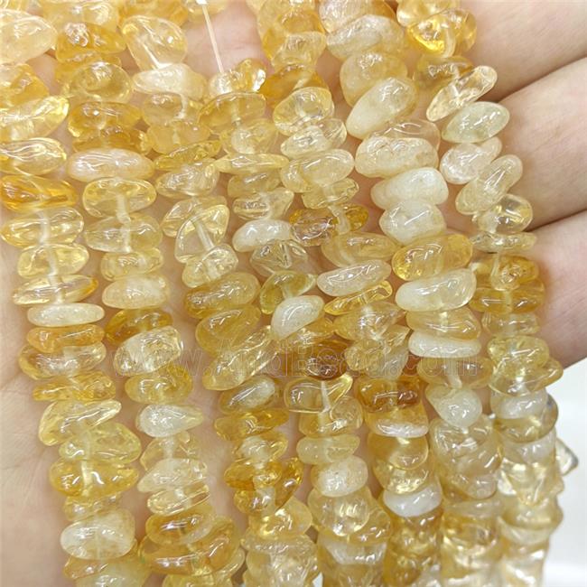 Natural Citrine Beads Chips Yellow Freeform