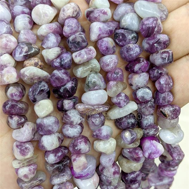 Natural Purple Lepidolite Chip Beads Freeform