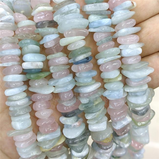 Natural Morganite Chips Beads Mixed Color Freeform