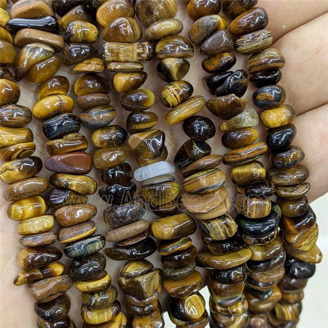 Natural Tiger Eye Stone Chips Beads Freeform