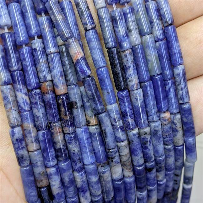 Natural Blue Sodalite Tube Beads