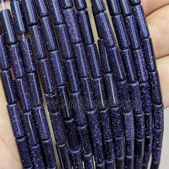 Blue Sandstone Tube Beads