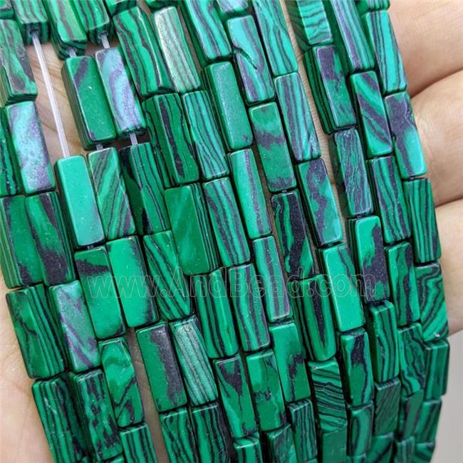 Synthetic Malachite Cuboid Beads Green