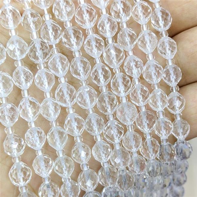 Natural Clear Quartz Beads Faceted Rice