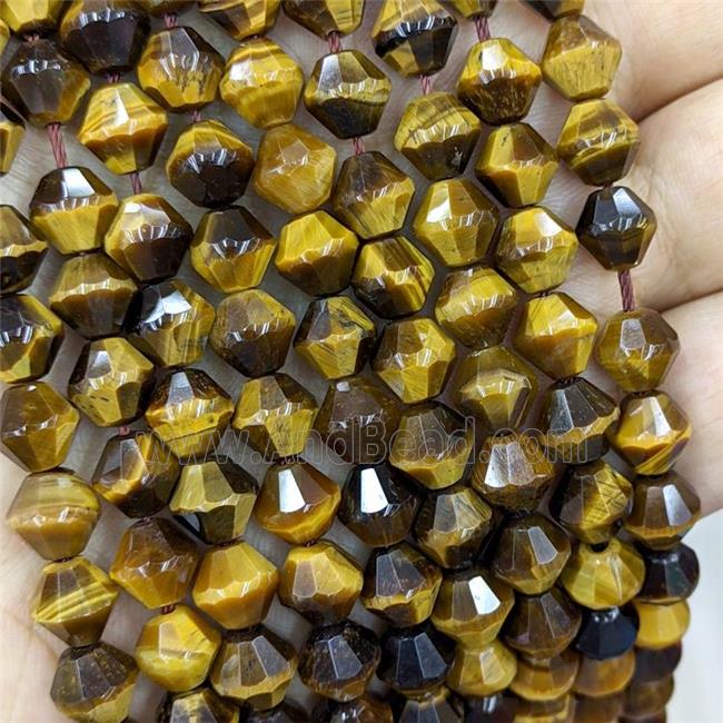 Natural Tiger Eye Stone Bicone Beads