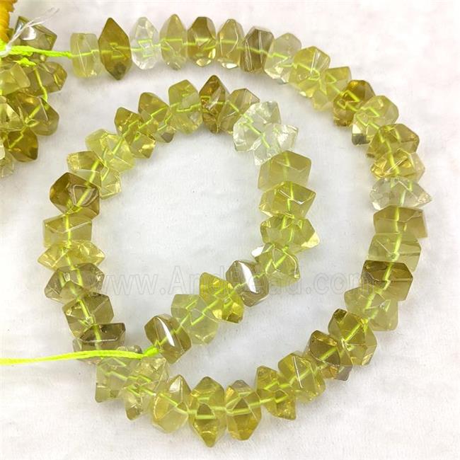 Natural Lemon Quartz Beads Faceted Square