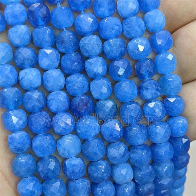 Blue Jade Beads Dye Faceted Cube