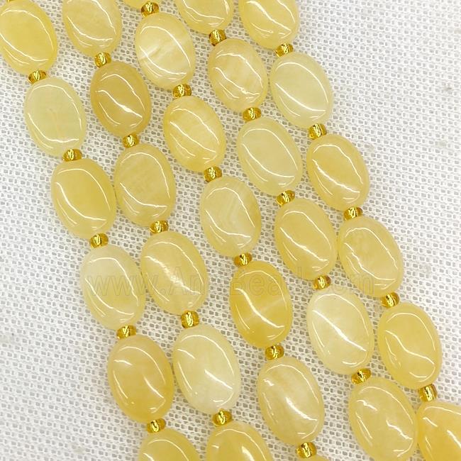 Natural Honey Jade Oval Beads Yellow