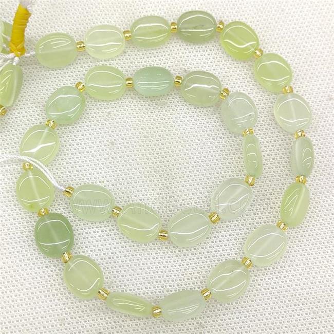 Natural New Mountain Jade Oval Beads Green
