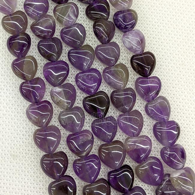 Natural Amethyst Heart Beads Purple