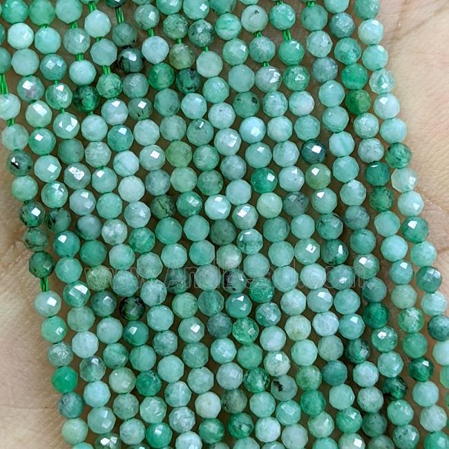 Natural Emerald Beads Green Faceted Round AA-Grade