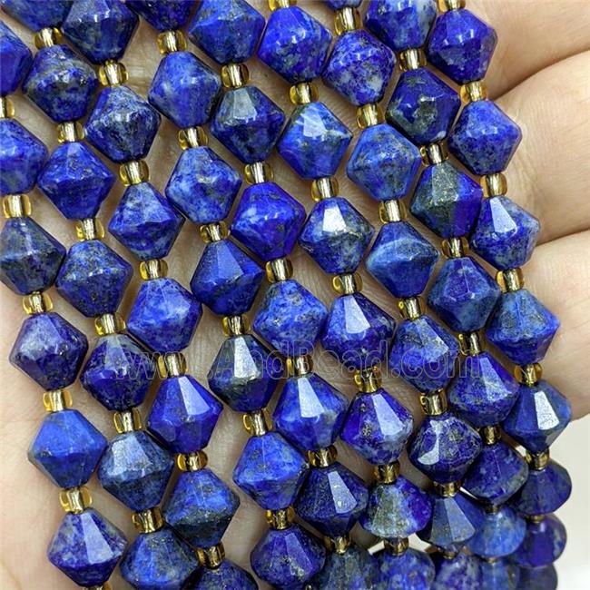 Natural Blue Lapis Lazuli Bicone Beads