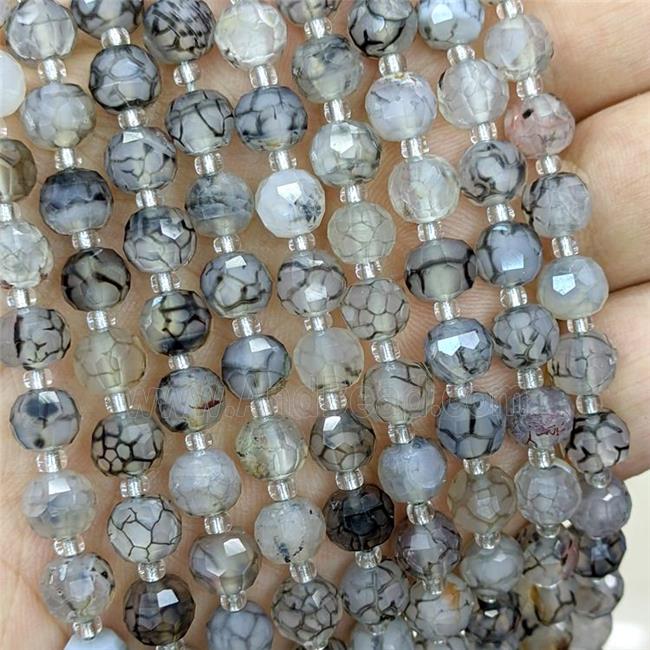 Natural Veins Agate Beads Faceted Rondelle