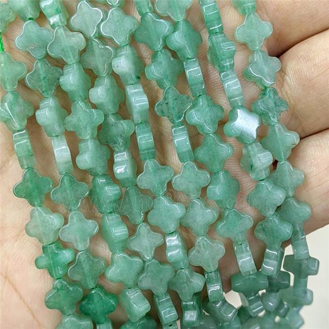 Natural Green Aventurine Clover Beads