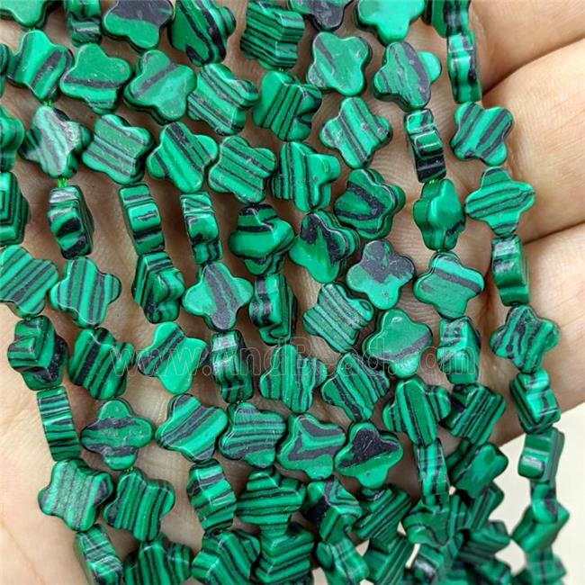 Green Synthetic Malachite Clover Beads