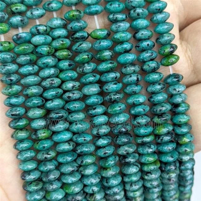 Natural African Turquoise Beads Smooth Rondelle Green Dye