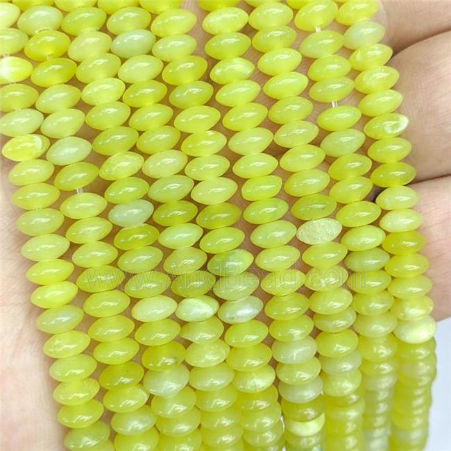 Natural Lemon Jade Beads Smooth Rondelle Olive