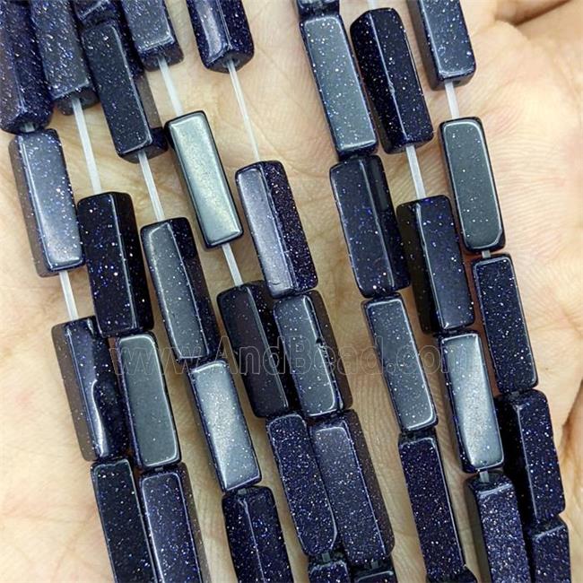 Blue Sandstone Cuboid Beads