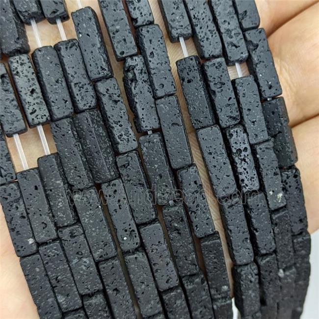 Natural Black Lava Beads Cuboid