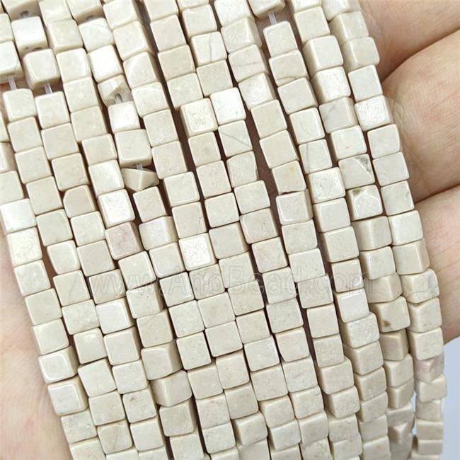 Natural River Jasper Cube Beads
