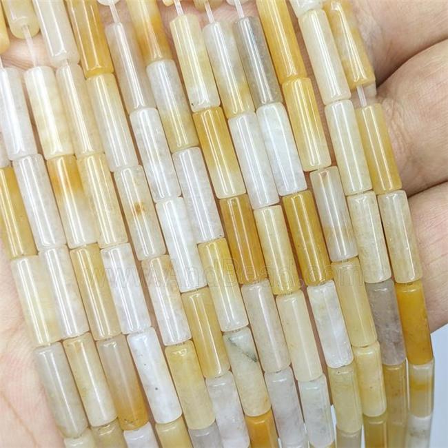 Natural Yellow Aventurine Tube Beads