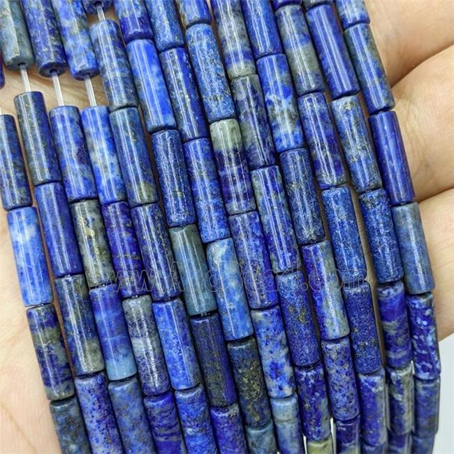 Natural Blue Lapis Lazuli Tube Beads