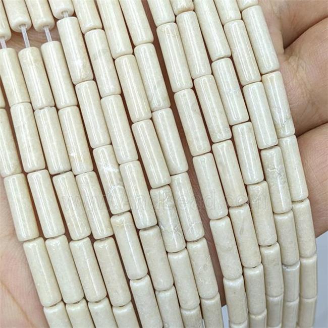 Natural River Jasper Tube Beads
