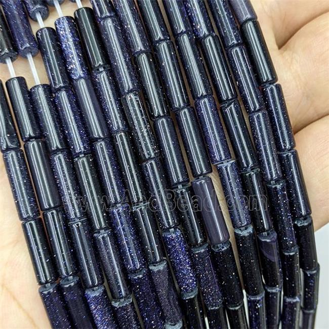 Blue Sandstone Tube Beads