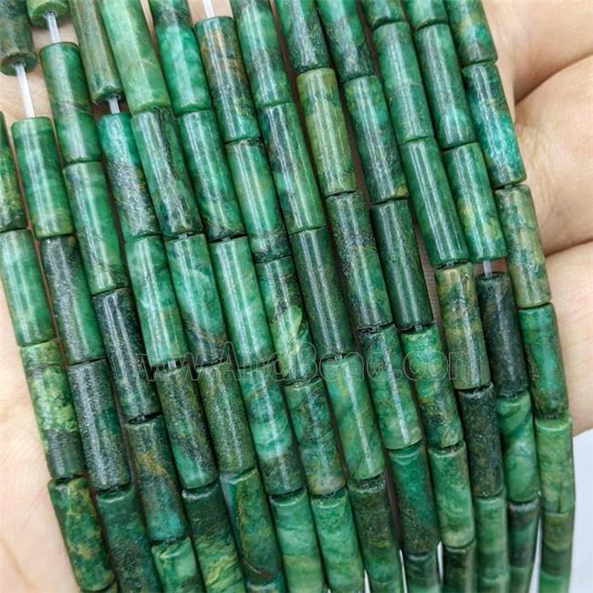 Natural African Chrysoprase Tube Beads Green