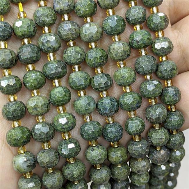 Natural Green Epidote Beads Faceted Rondelle