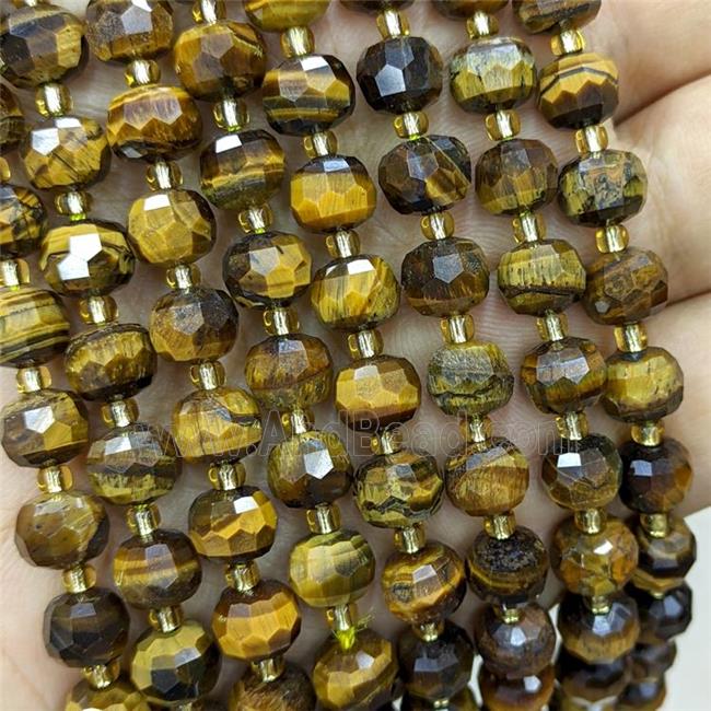 Natural Tiger Eye Stone Beads Faceted Rondelle