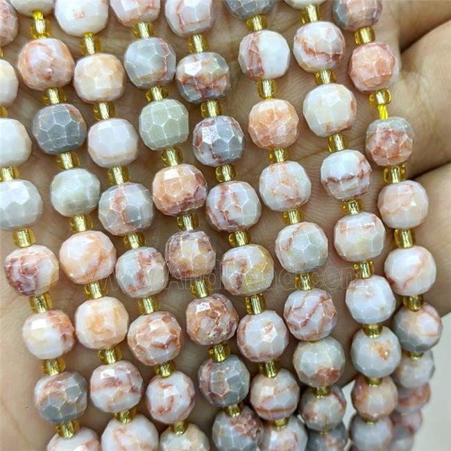 Natural Red Silk Jasper Beads Faceted Rondelle