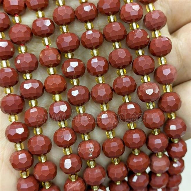 Natural Red Jasper Beads Faceted Rondelle