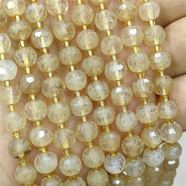 Natural Coffee Synthetic Quartz Beads Faceted Rondelle