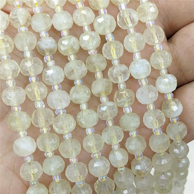 Natural Lemon Quartz Beads Faceted Rondelle