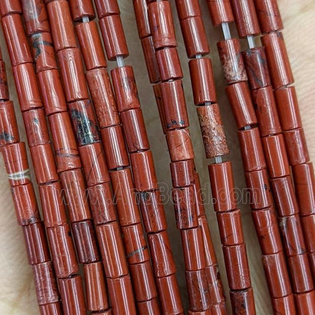 Natural Red Jasper Tube Beads