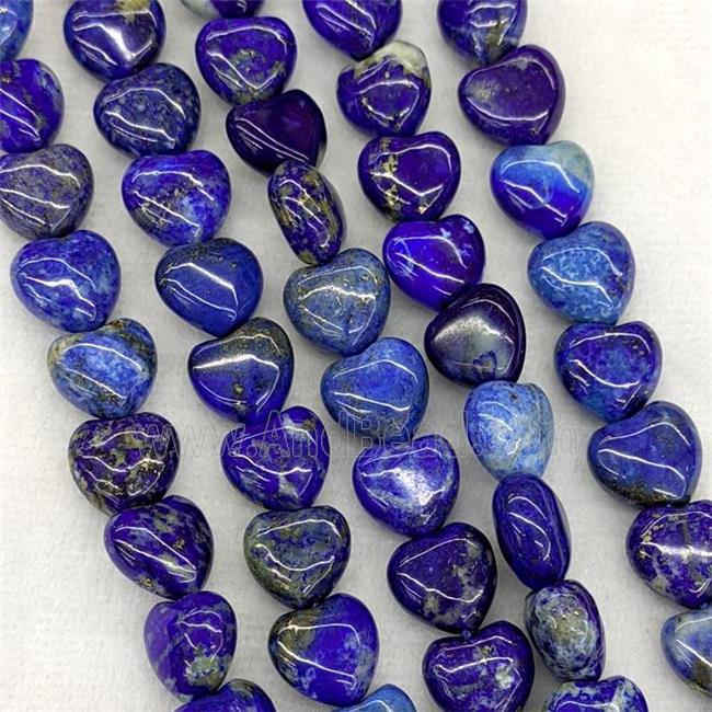 Natural Blue Lapis Lazuli Heart Beads