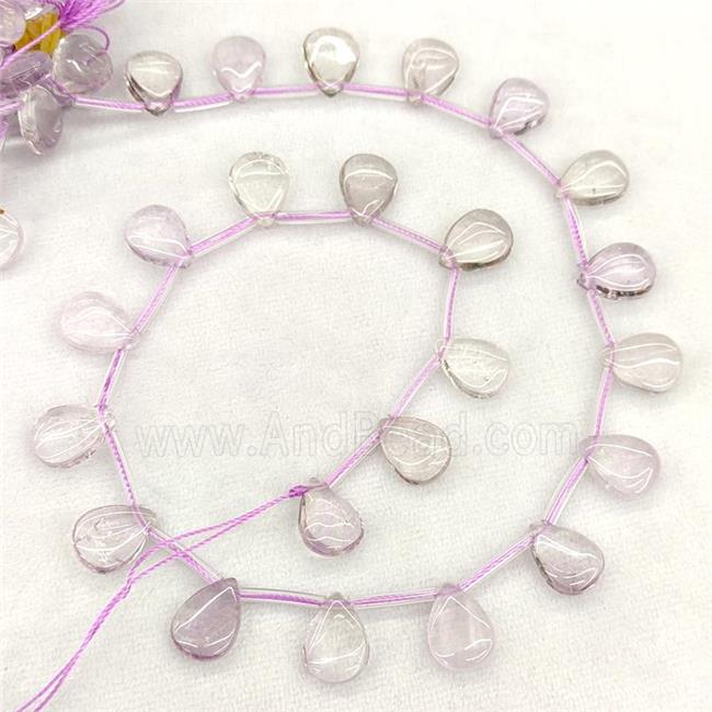 Natural Amethyst Teardrop Beads Topdrilled Lt.purple