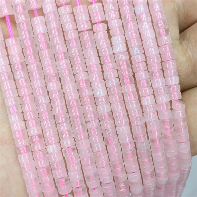 Natural Pink Rose Quartz Heishi Beads